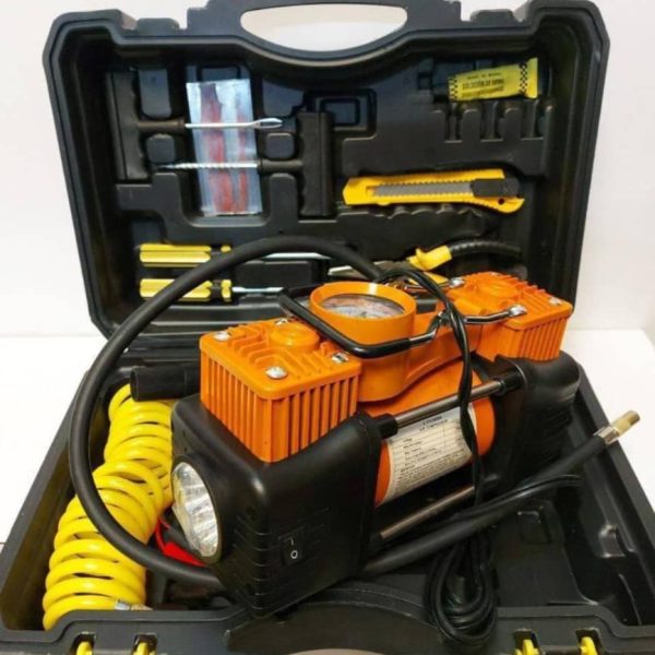 کمپرسور فندکی دو سیلندر  مستر تولز چراغ قوه دار